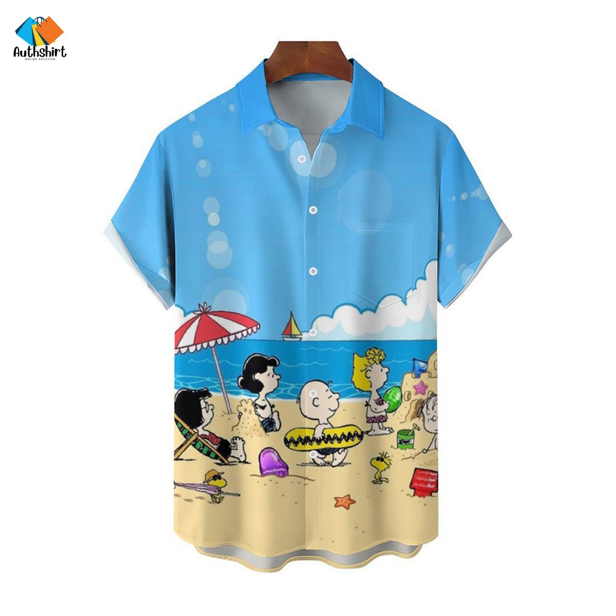 Peanuts Snoopy beach cartoon character hawaiian shirt