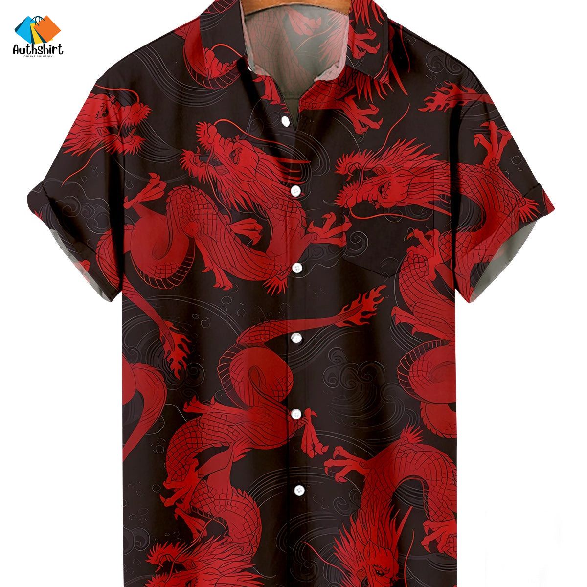 Year Of The Dragon Print Hawaiian Shirt