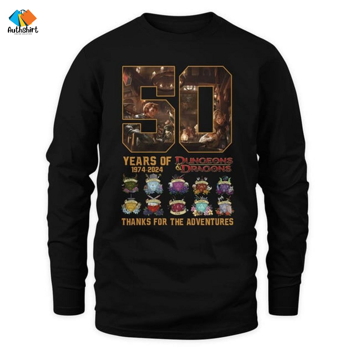 50 Years Of Dungeons And Dragons Thanks For The Adventures Shirt