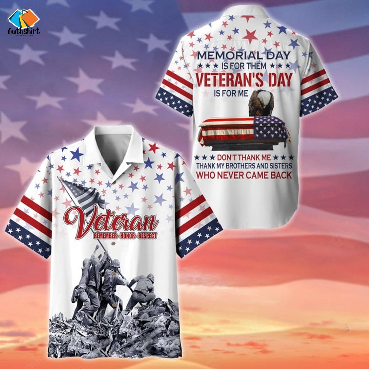 American Veteran Memorial Day Is For Them Veteran’s Day Is For Me Hawaiian Shirt