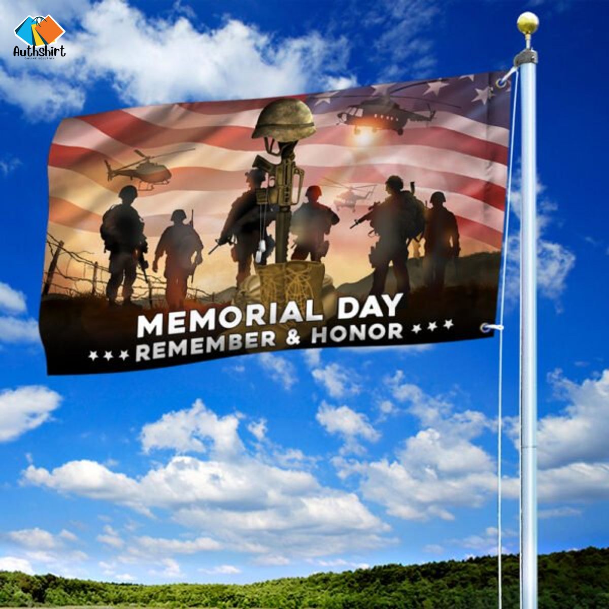 American Veterans Memorial Day Remember And Honor Flag