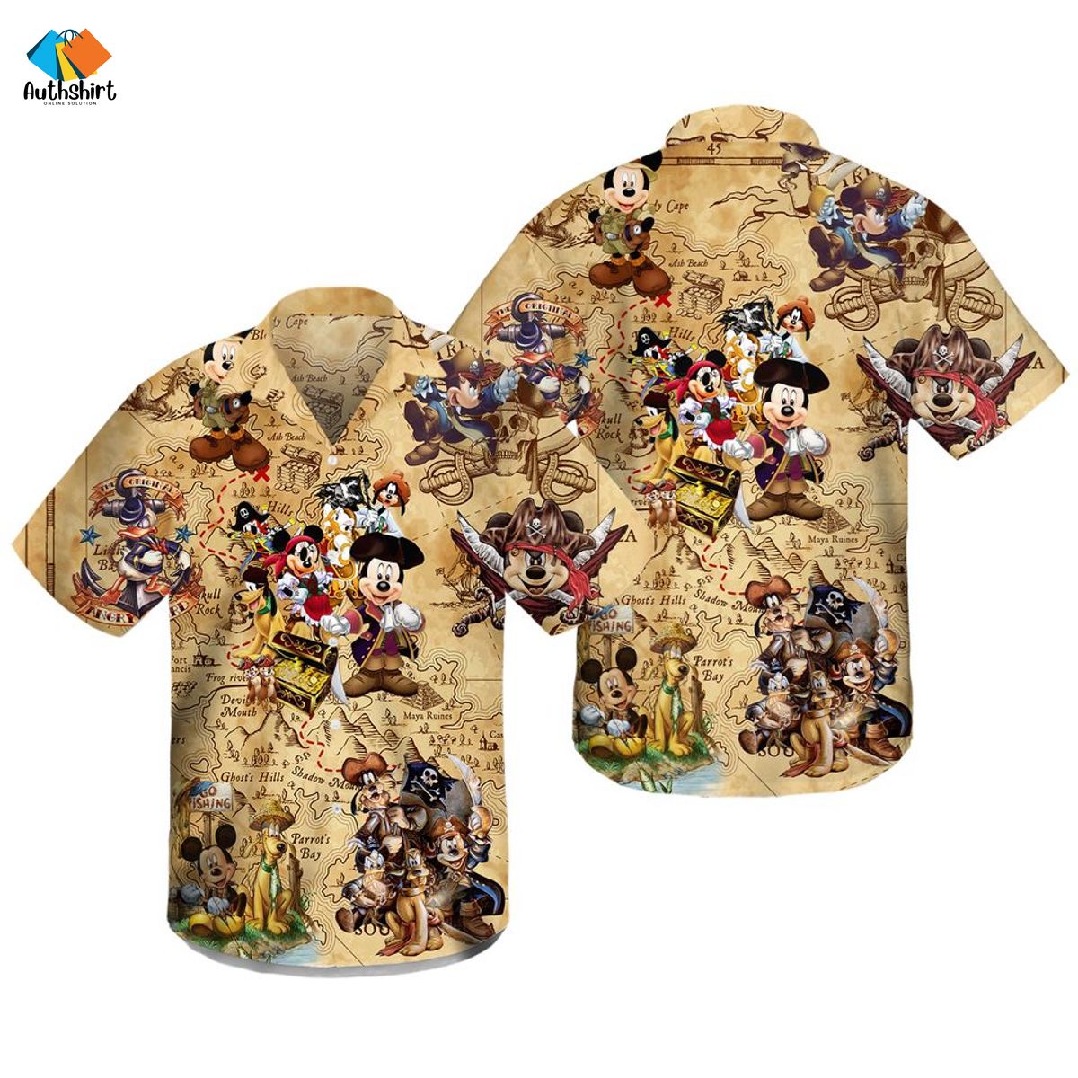 Disney Pirates Mickey Mouse Hawaiian Shirt