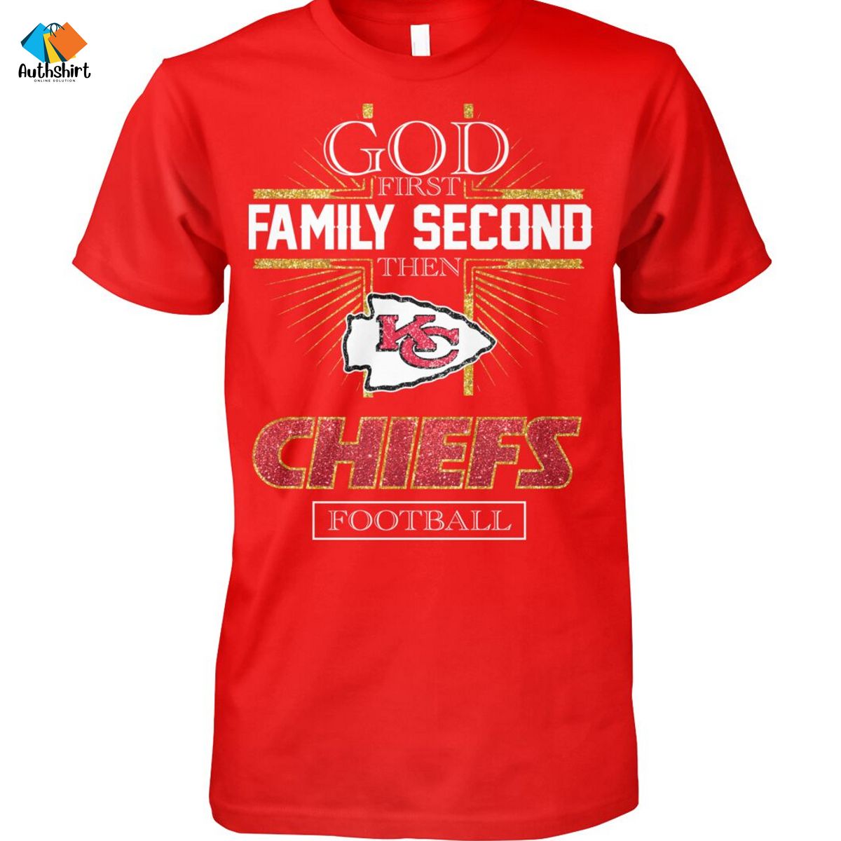 Kansas City Chiefs God First Family Second Football Shirt