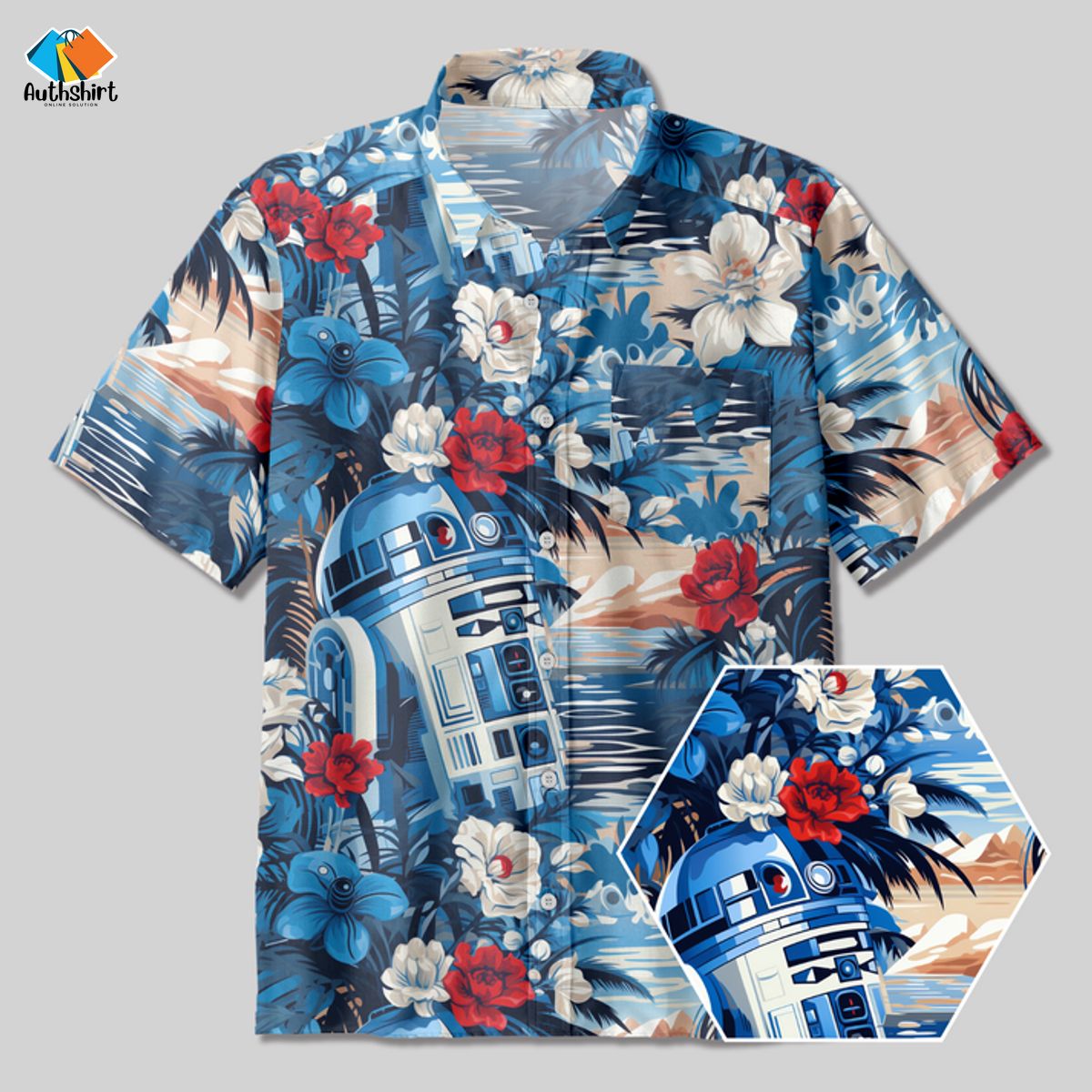 R2-D2 Button Up Hawaiian Shirt