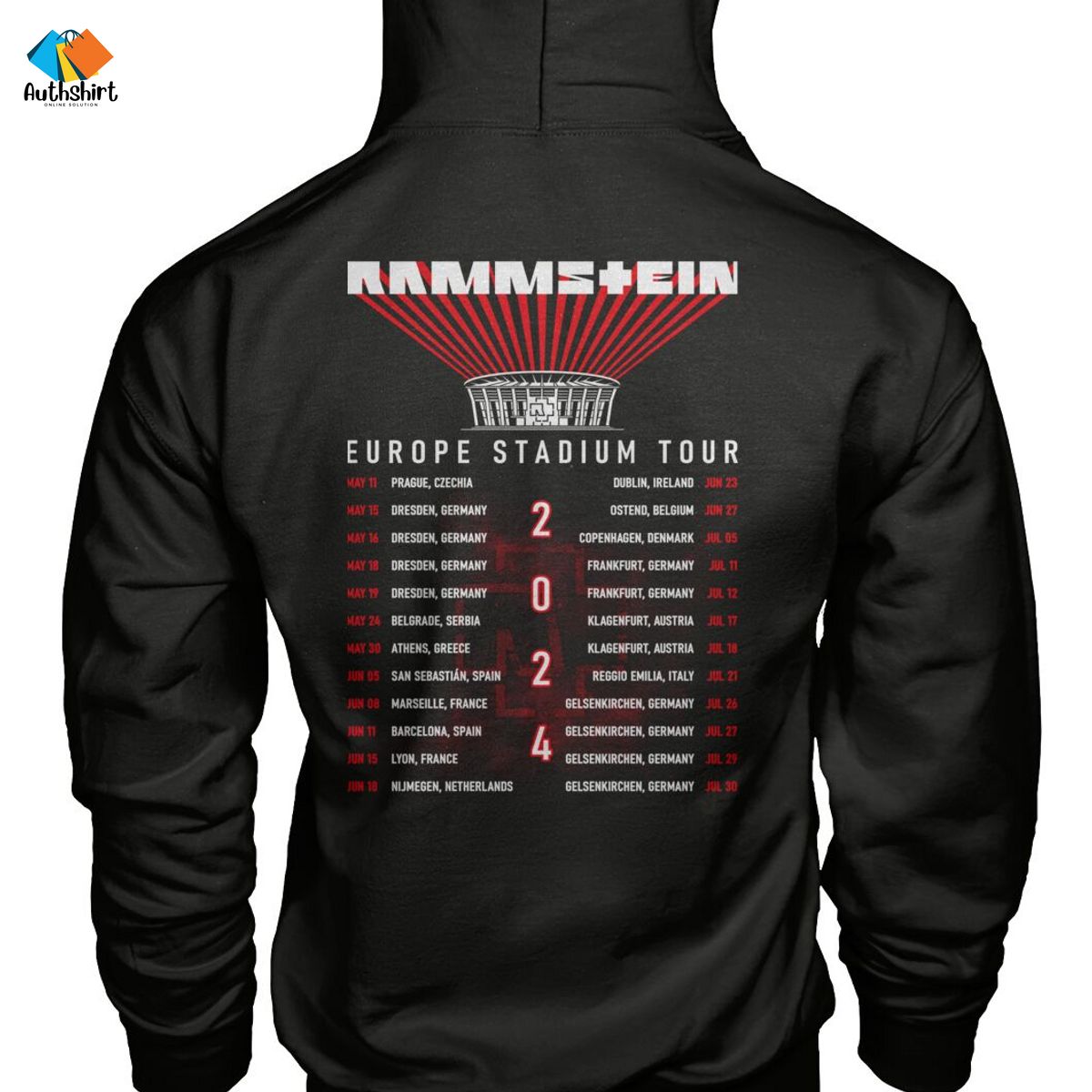 Shirt Rammstein Europe Stadium Tour 2024