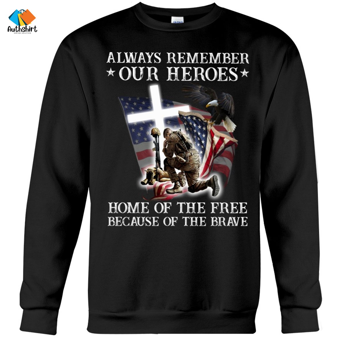 Always Remember Our Heroes RIP American Flag 2D Hoodie Tshirt