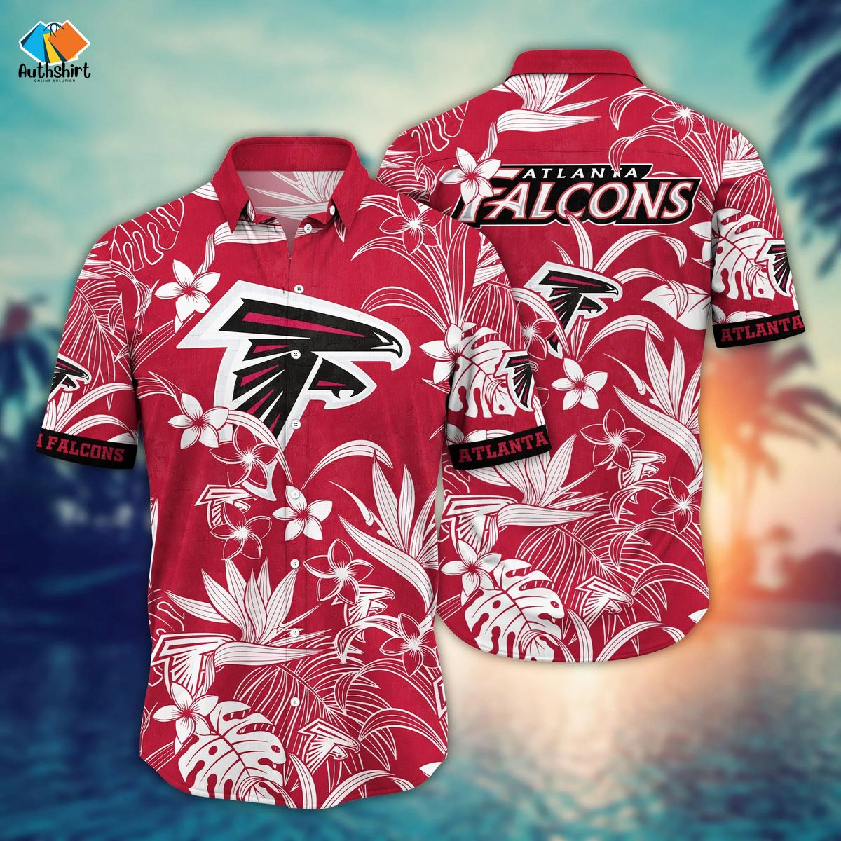 Atlanta Falcons Tropical Leaves Flower Hawaiian Shirt And Short