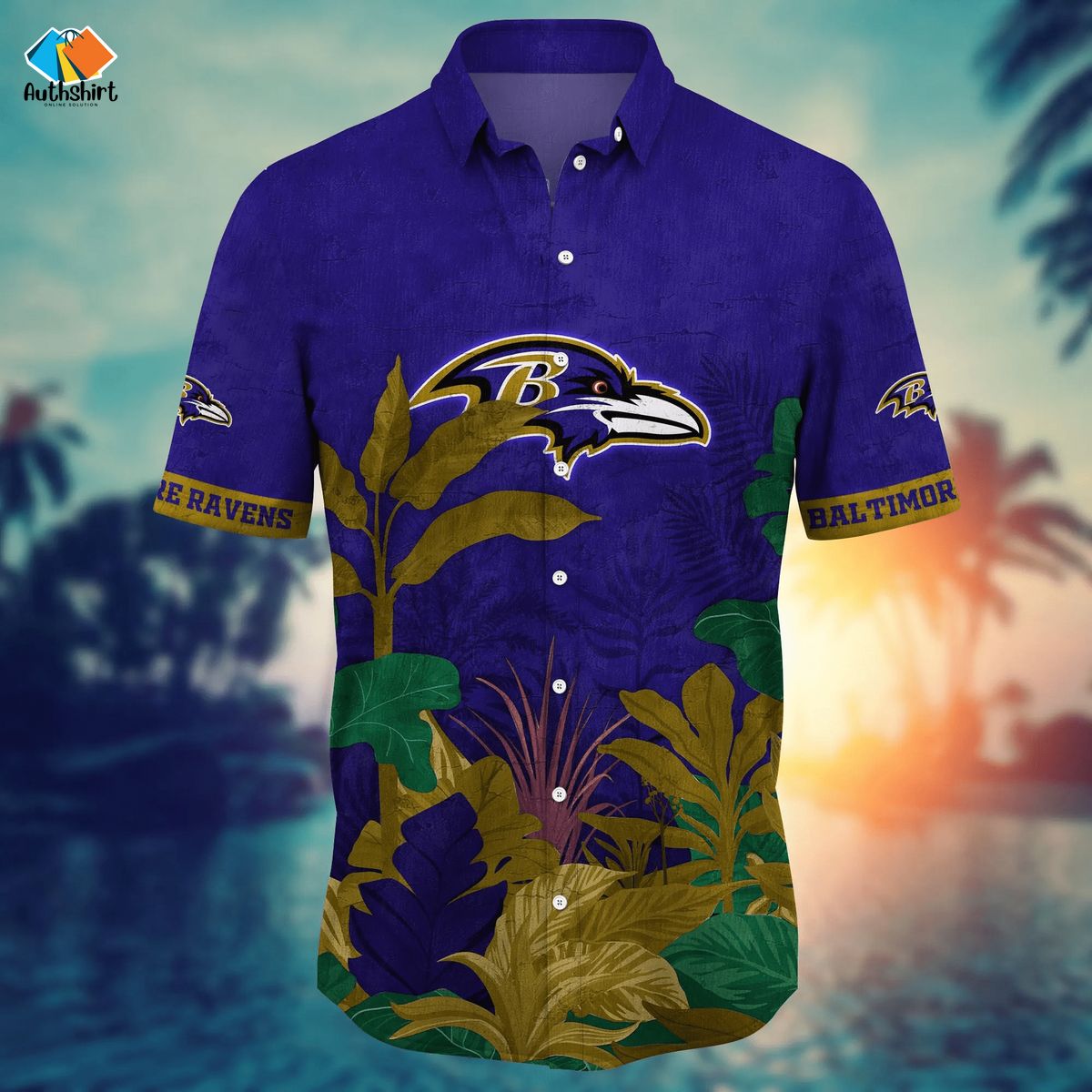 Baltimore Ravens Tropical Arecaceae Hawaiian Shirt And Short