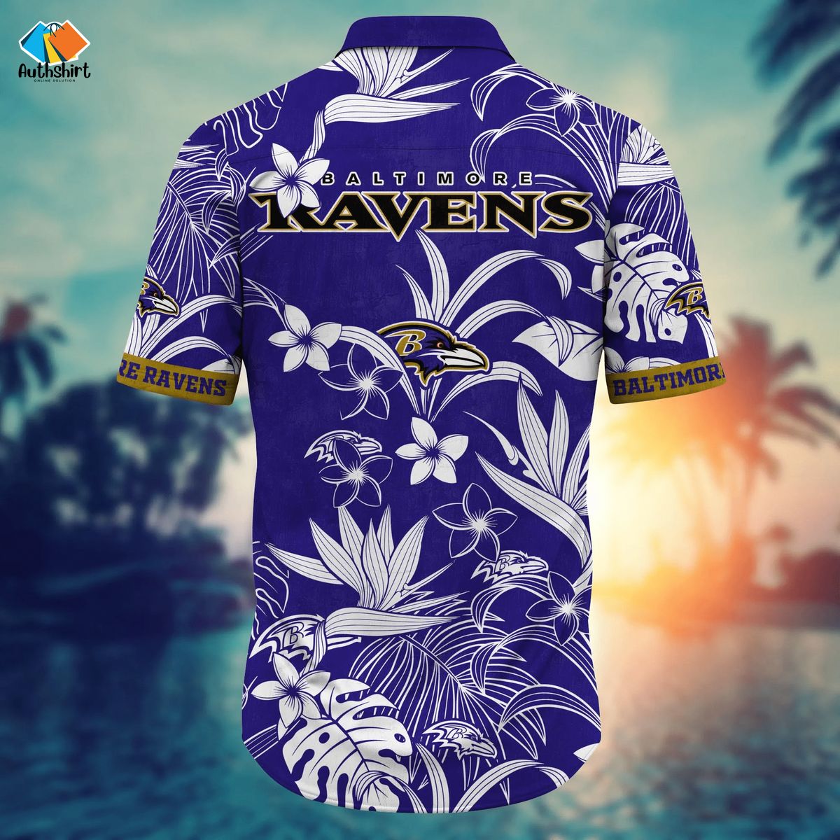 Baltimore Ravens Tropical Palm Tree Hawaiian Shirt And Short