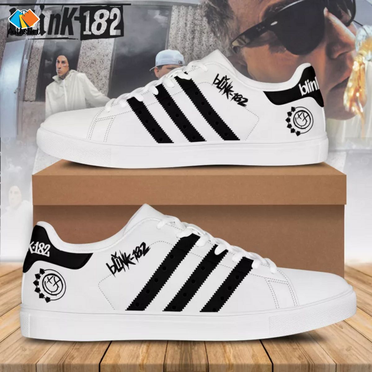 Blink 182 Stripes Style Stan Smith Shoes