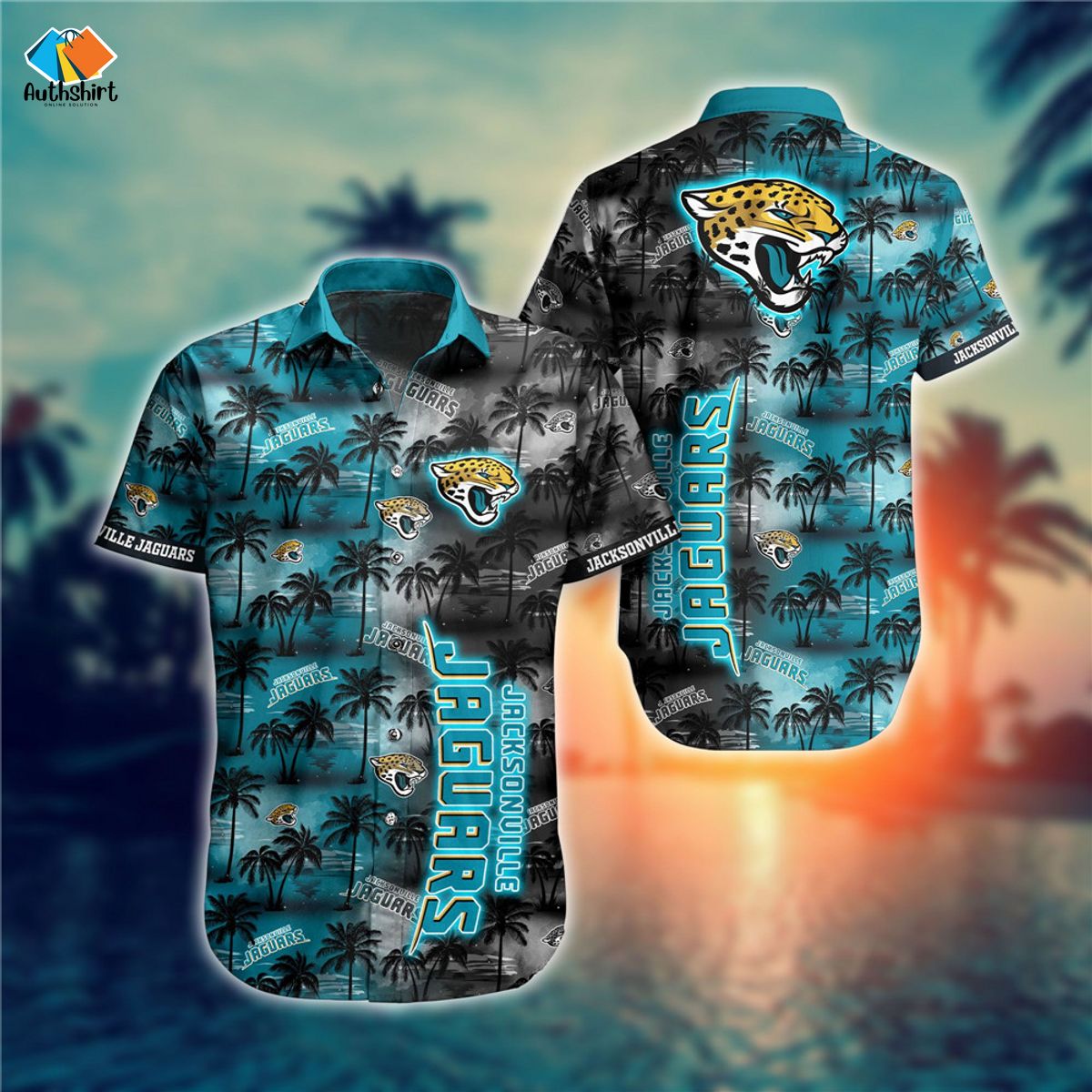 Jacksonville Jaguars Coconut Palm Tree Hawaiian Shirt
