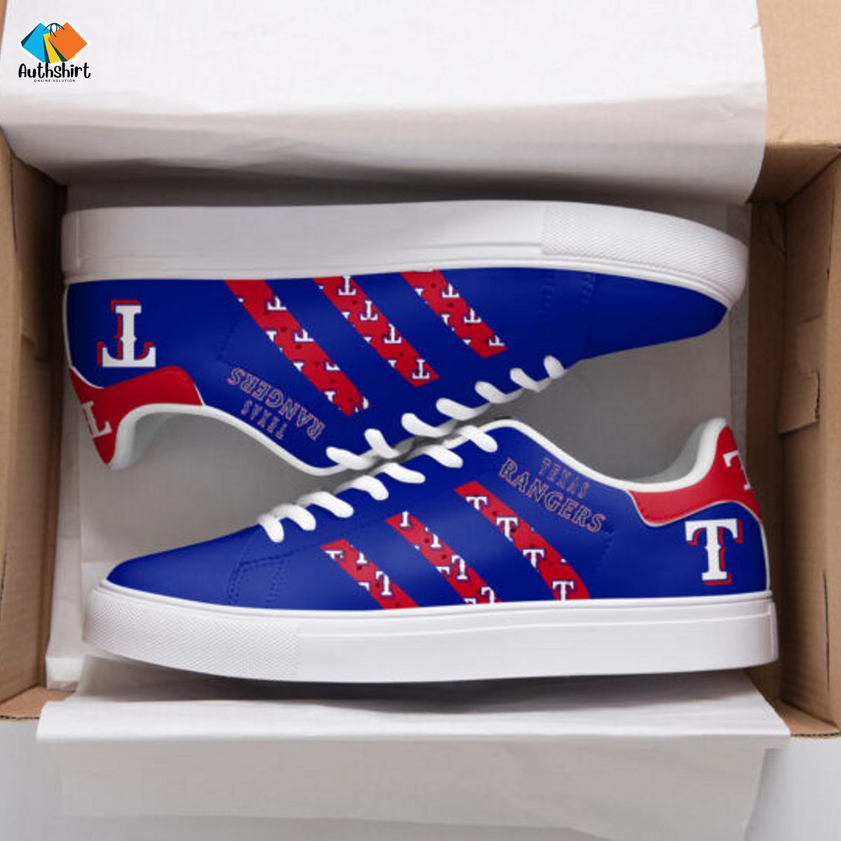 Texas Rangers NHL Stripes Styles Stan Smith Shoes Ver 2