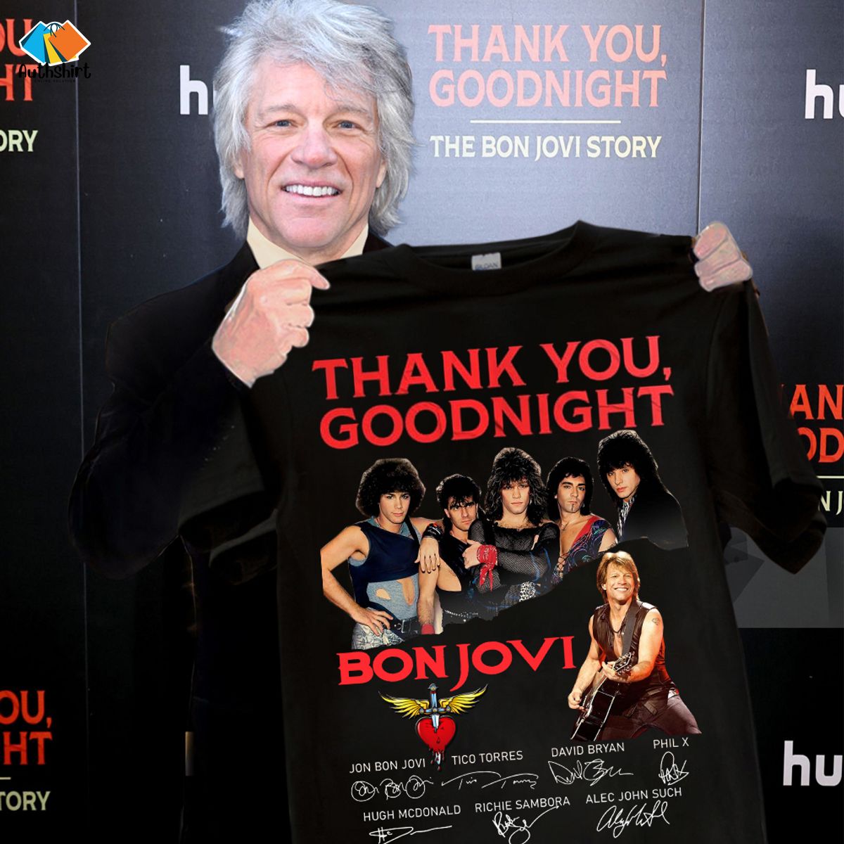 Bon Jovi Thank You Goodnight Signature Shirt