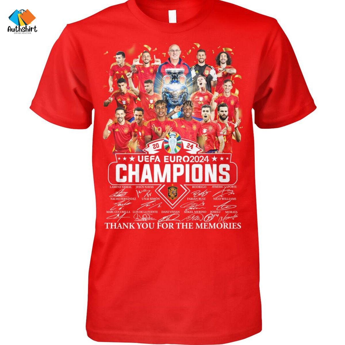 Spain UEFA EURO 2024 Champions thank you for the memories shirt